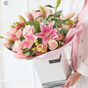 Pink Rose and Lily Bouquets